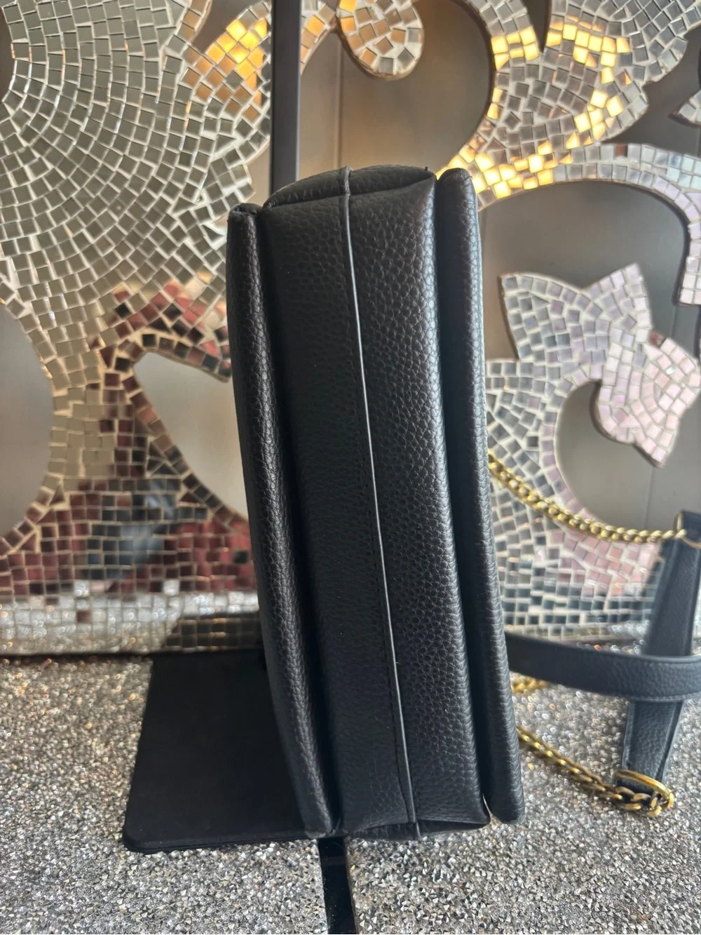 ⭐️Tory Burch Black Pebbled Leather Chain Shoulder Bag